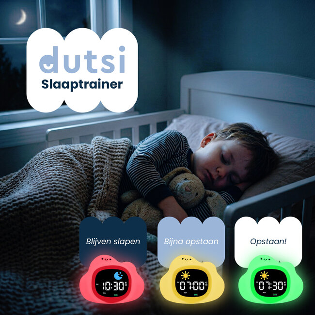 Dutsi - Sleepy Luna - 3-in-1 Slaaptrainer Wolkje - Slaapwekker - Nachtlampje - White Noise
