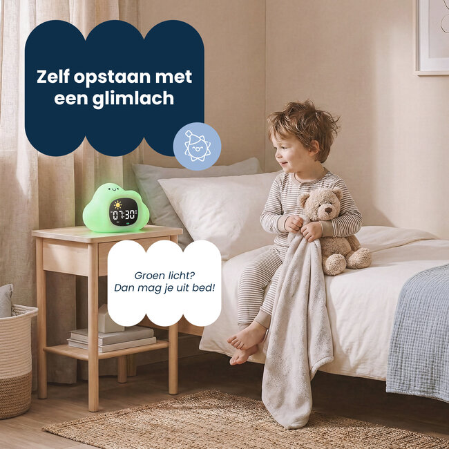 Dutsi - Sleepy Luna - 3-in-1 Slaaptrainer Wolkje - Slaapwekker - Nachtlampje - White Noise