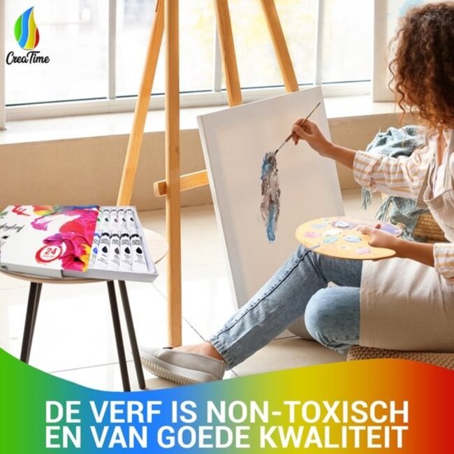 CreaTime – Acrylverf Set – 24 kleuren