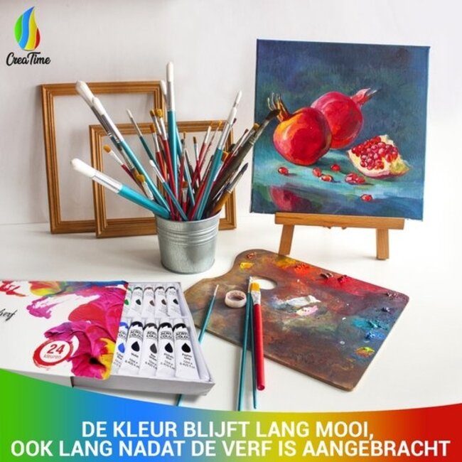 CreaTime – Acrylverf Set – 24 kleuren