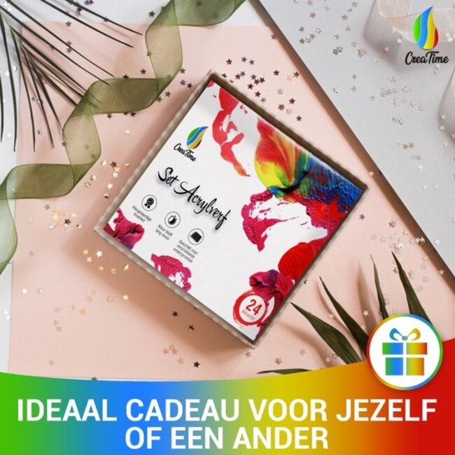 CreaTime – Acrylverf Set – 24 kleuren