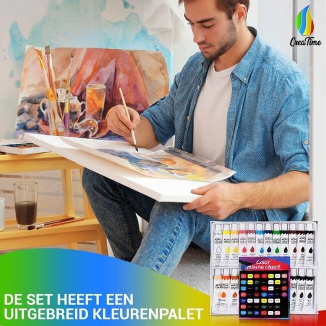 CreaTime – Acrylverf Set – 24 kleuren