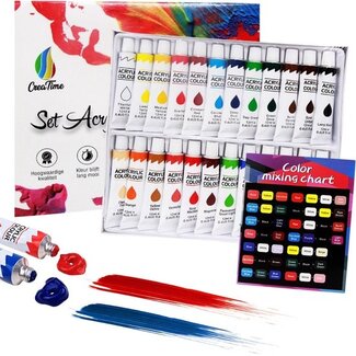 CreaTime CreaTime – Acrylverf Set – 24 kleuren