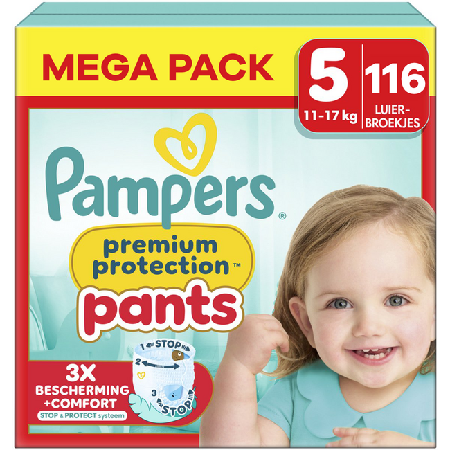 Pampers - Premium Protection Pants - Maat 5 - Mega Pack - 116 stuks - 12/17 KG