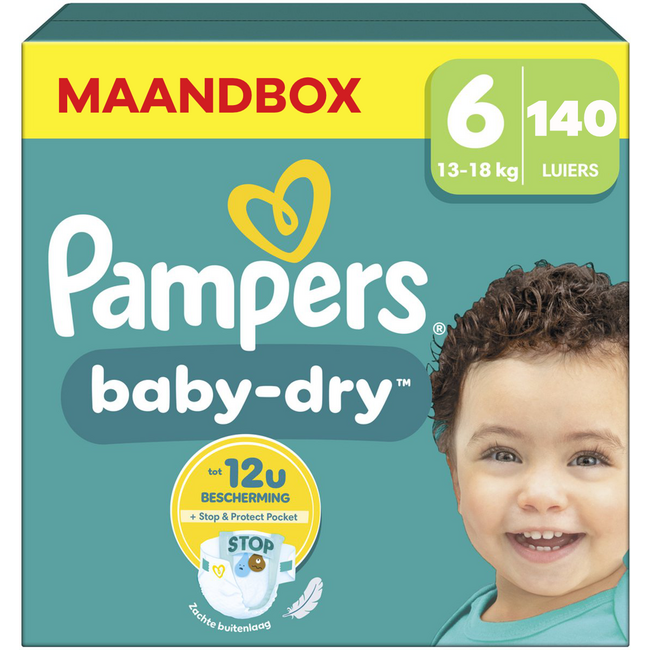 Pampers Pampers - Baby Dry - Maat 6 - Maandbox- 140 luiers - 13/18 KG