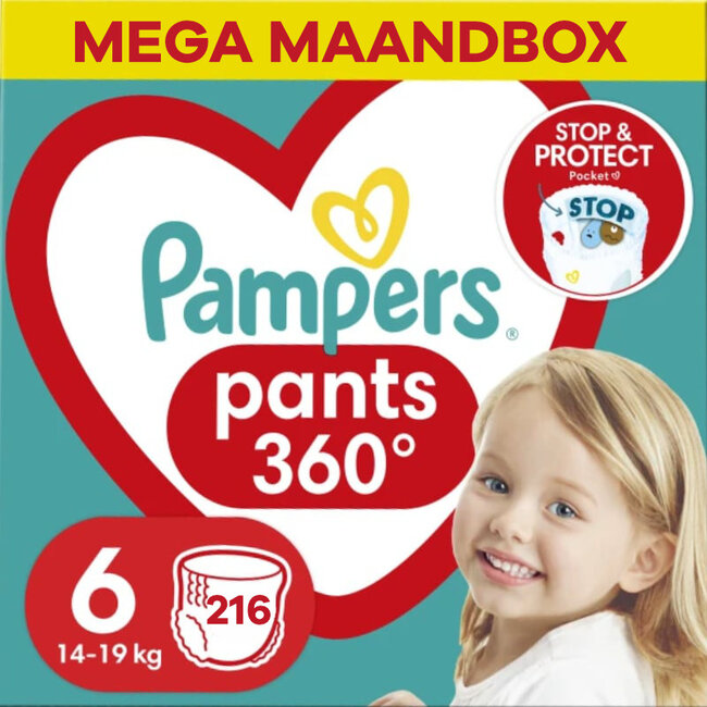 Pampers - Baby Dry Pants - Maat 6 - Mega Maandbox - 216 stuks - 14/19 KG