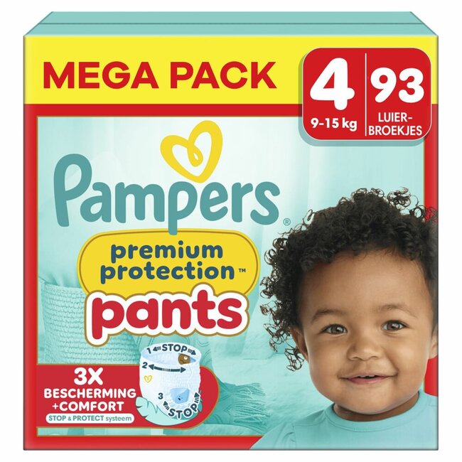 Pampers Pampers - Premium Protection Pants - Maat 4 - Mega Pack - 93 stuks - 9/15 KG