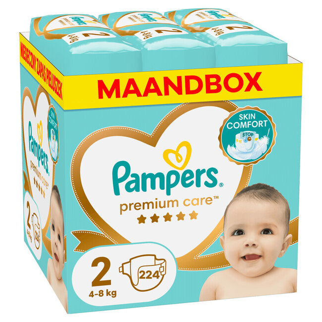 Pampers Pampers - Premium Protection - Maat 2 - Maandbox - 224 luiers - 4/8 KG