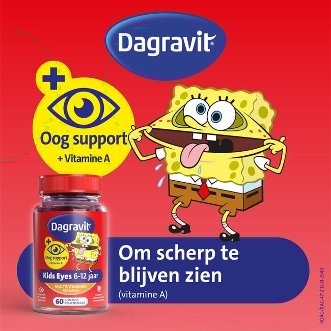 Dagravit – Oog Support Kids 6-12 jaar – 60 Gummies – Spongebob