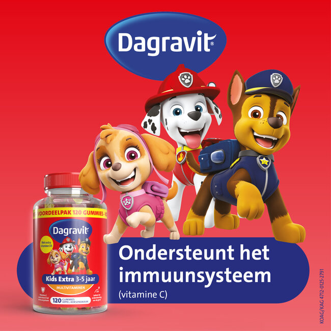 Dagravit – Kids Extra 3-5 jaar – 120 Gummies – Paw Patrol