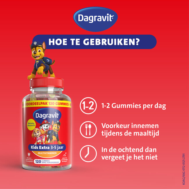 Dagravit – Kids Extra 3-5 jaar – 120 Gummies – Paw Patrol