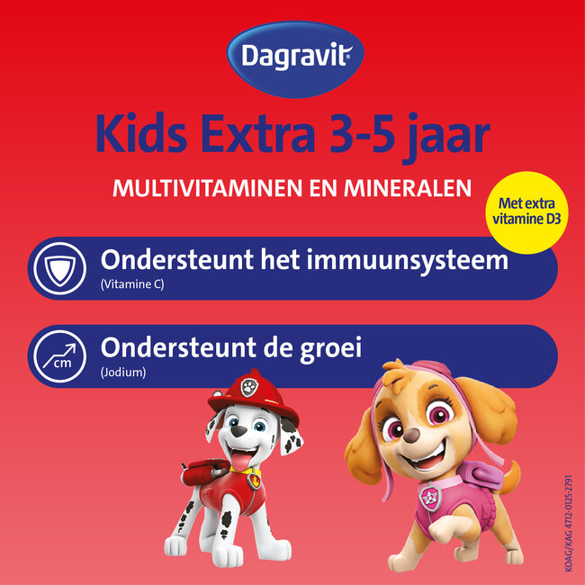 Dagravit – Kids Extra 3-5 jaar – 120 Gummies – Paw Patrol
