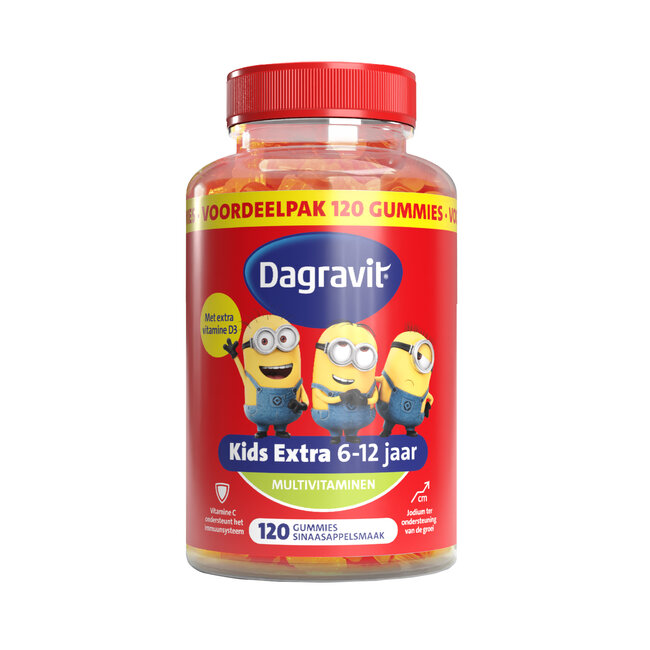 Dagravit – Kids Extra 6-12 jaar – 120 Gummies – Minions