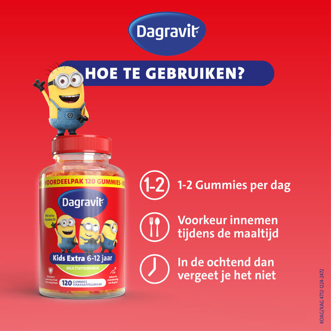 Dagravit – Kids Extra 6-12 jaar – 120 Gummies – Minions