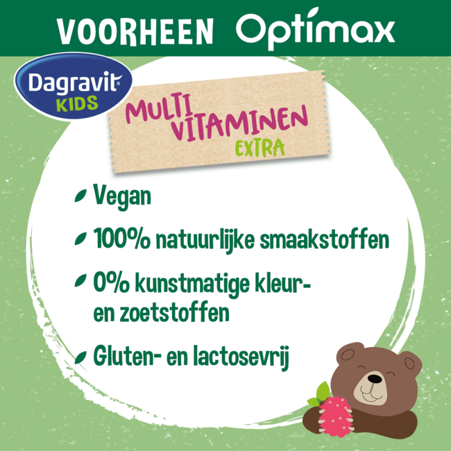 Dagravit – Kids Multivitamine - 3+ jaar – 60 Kauwtabletten - Framboos – Vegan