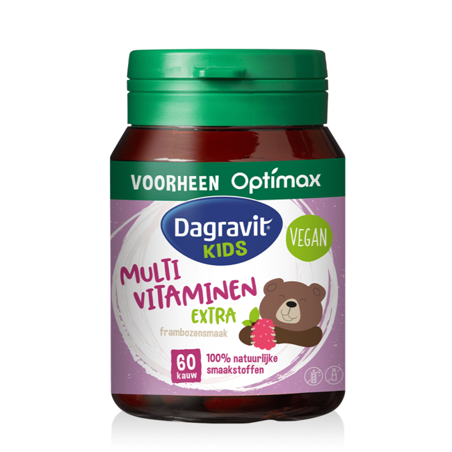 Dagravit Dagravit – Kids Multivitamine - 3+ jaar – 60 Kauwtabletten - Framboos – Vegan