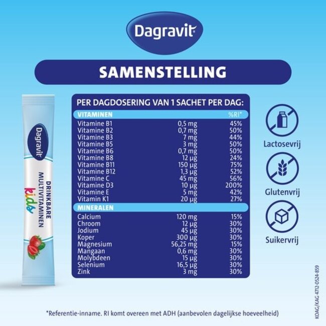Dagravit – Complete Start Kids 3-12 jaar – 30 Sachets – Aardbei