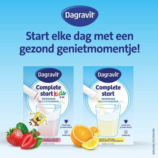 Dagravit – Complete Start Kids 3-12 jaar – 30 Sachets – Aardbei