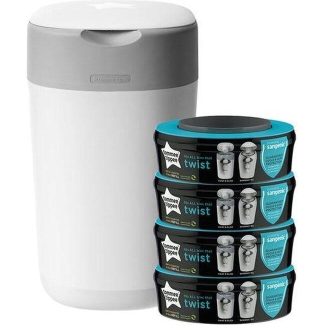 Tommee Tippee – Twist & Click - Luieremmer - 4 Navulcassettes