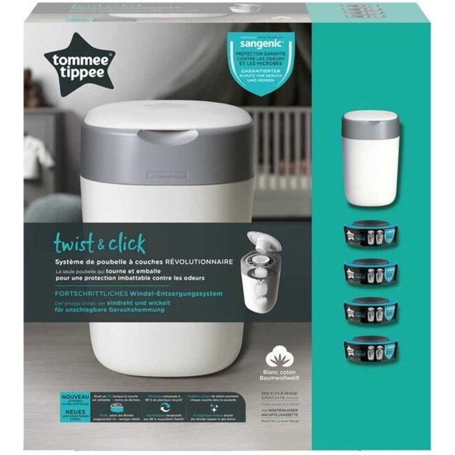 Tommee Tippee – Twist & Click - Luieremmer - 4 Navulcassettes