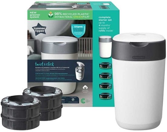 Tommee Tippee � Twist & Click - Luieremmer - 4 Navulcassettes