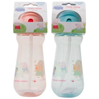Peppa Pig Peppa Pig – Rietjesbeker – 330 ml – Roze/Blauw - 6+ maanden