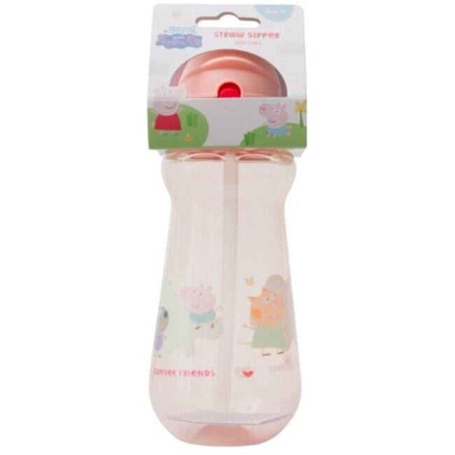 Peppa Pig – Rietjesbeker – 330 ml – Roze/Blauw - 6+ maanden