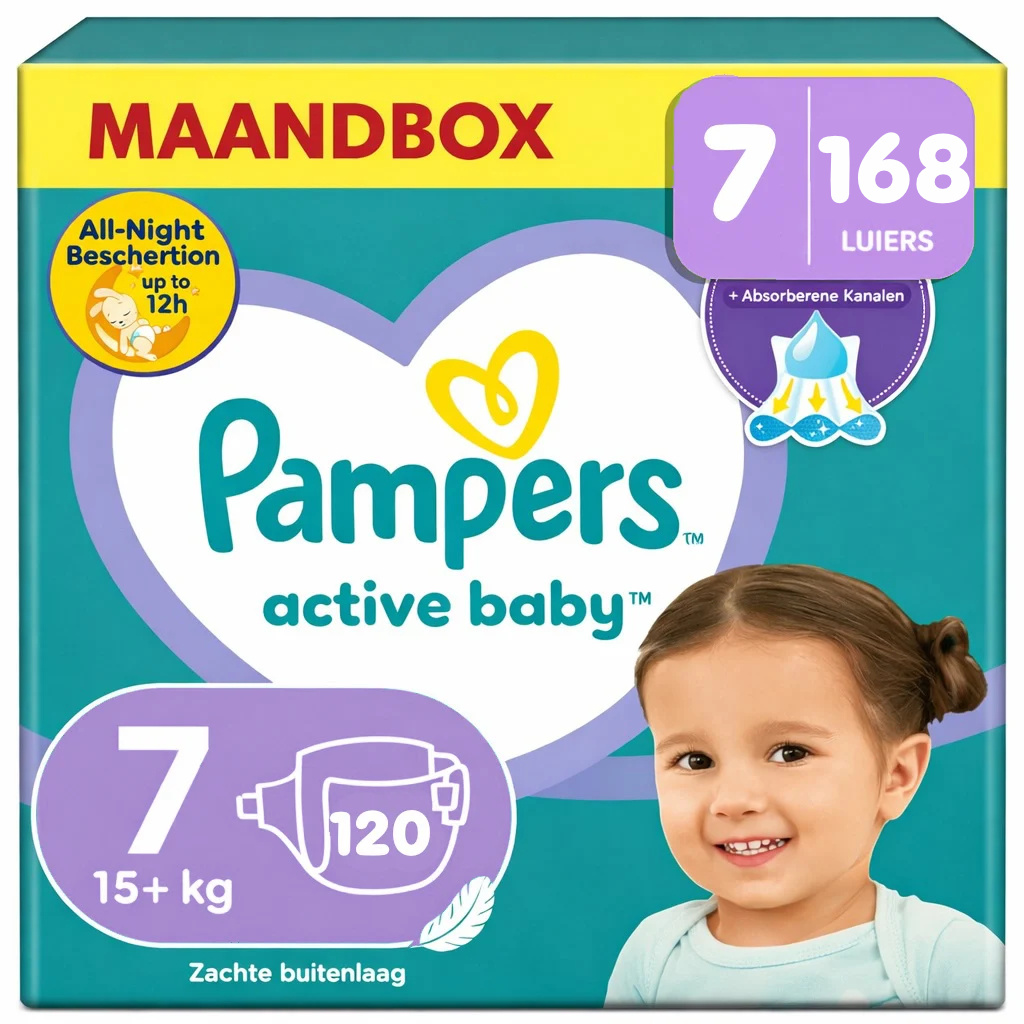 Pampers  Baby Dry - Maat 7 - Maandbox - 168 stuks - 15/20KG