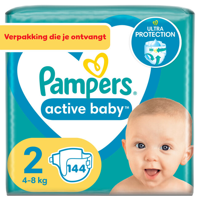 Pampers - Baby Dry - Maat 2 - Mega Pack - 144 Stuks - 4-8 KG
