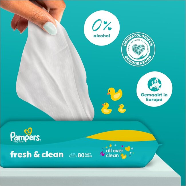 Pampers - Fresh & Clean Babydoekjes - 18 x 80 = 1440 babydoekjes - Volume Deal