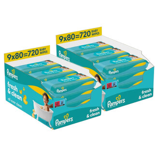 Pampers Pampers - Fresh & Clean Babydoekjes - 18 x 80 = 1440 babydoekjes - Volume Deal