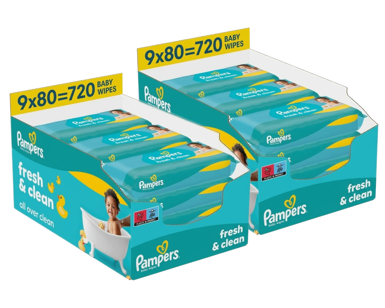 Pampers  Fresh & Clean Babydoekjes - 18 x 80 = 1440 babydoekjes - Volume Deal