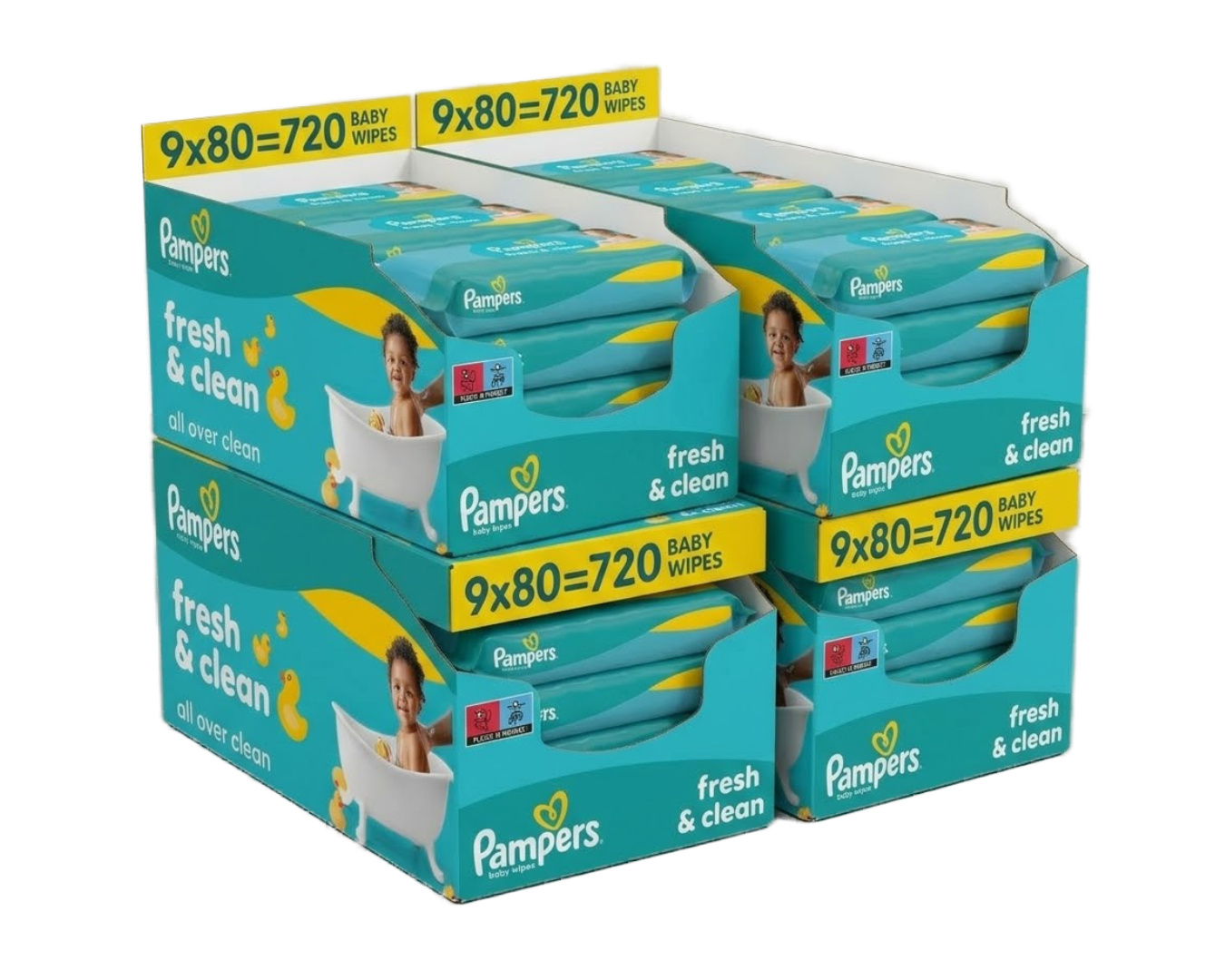 Pampers  Fresh & Clean Babydoekjes - 36 x 80 = 2880 babydoekjes - MEGA Deal