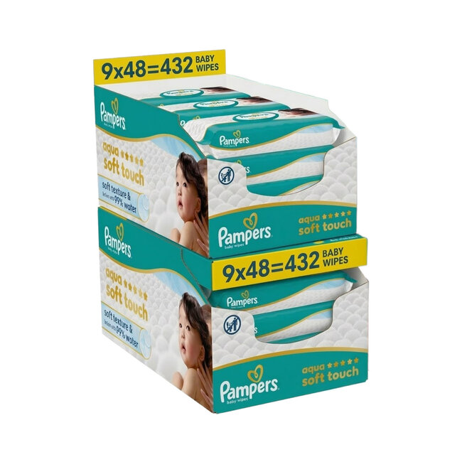 Pampers - Aqua Soft Touch Babydoekjes - 18 x 80 = 1440 Billendoekjes - Volume Deal