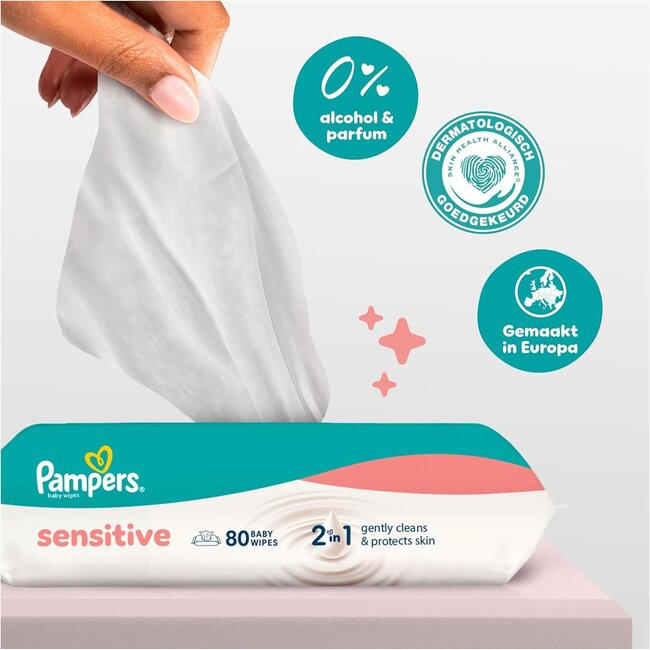 Pampers - Sensitive Babydoekjes - 18 x 80 = 1440 billendoekjes - Volume Deal