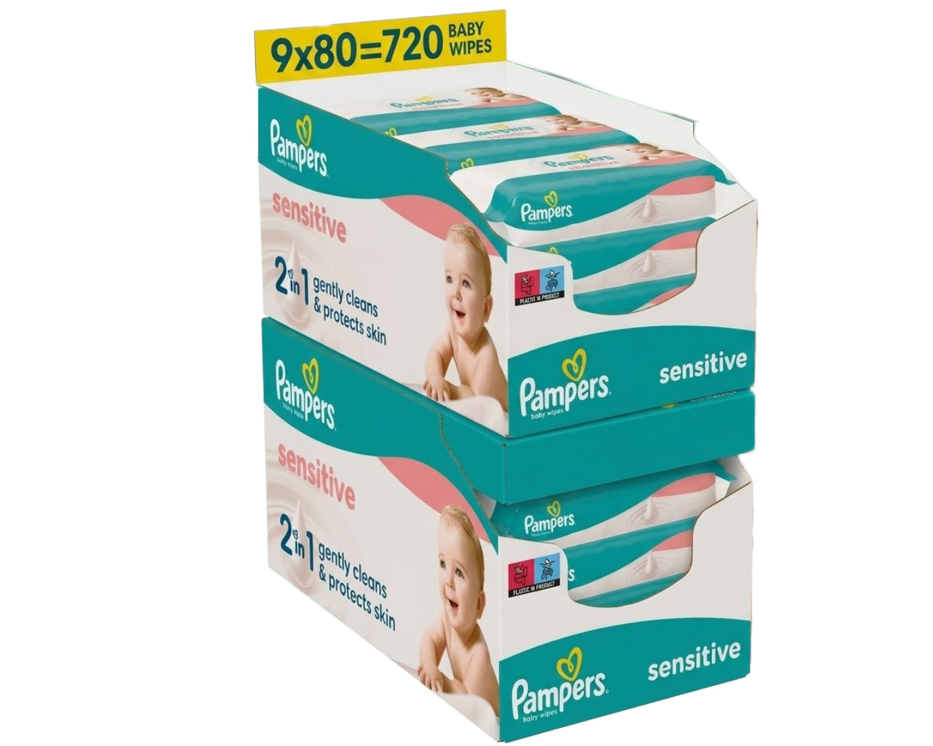 Pampers  Sensitive Babydoekjes - 18 x 80 = 1440 billendoekjes - Volume Deal