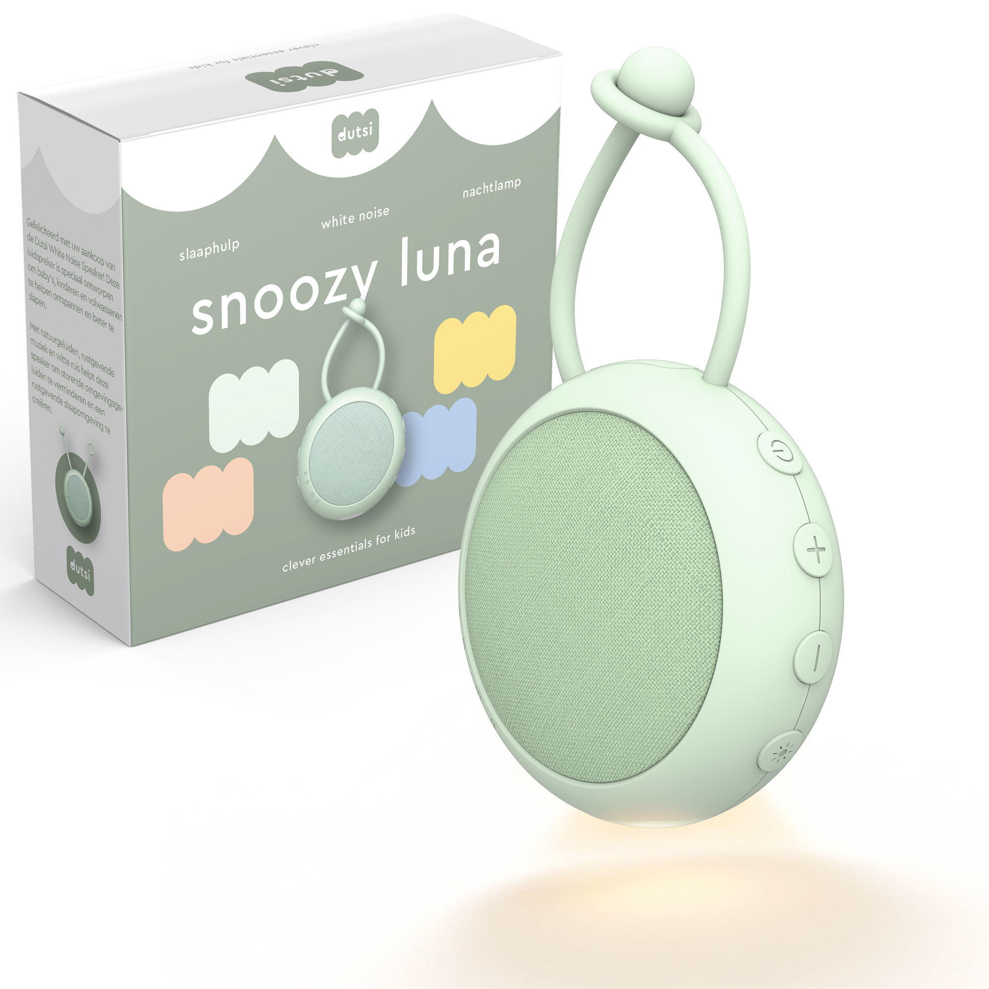 Dutsi - Snoozy Luna - White Noise Machine - 10 Geluiden - Timer - Nachtlampje - Calming Sage