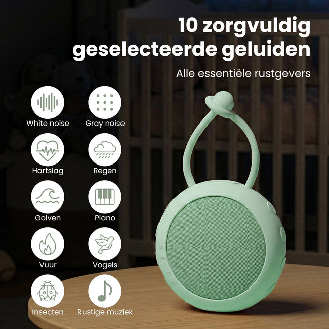 Dutsi - Snoozy Luna - White Noise Machine - 10 Geluiden - Timer - Nachtlampje - Calming Sage