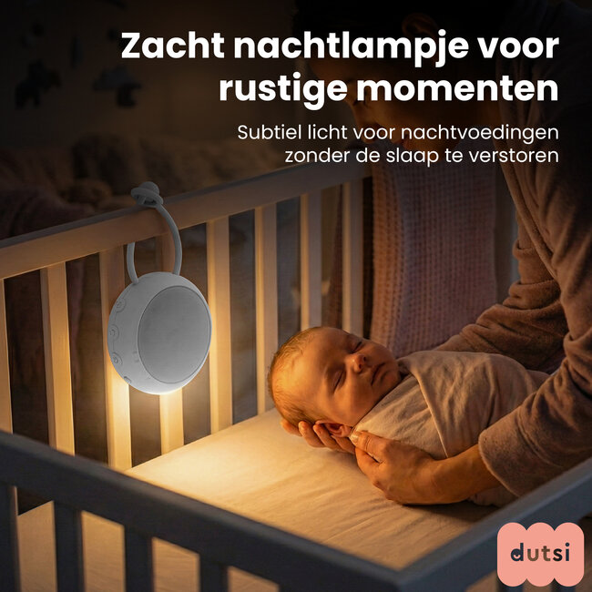 Dutsi - Snoozy Luna - White Noise Machine - 10 Geluiden - Timer - Nachtlampje - Cloud White