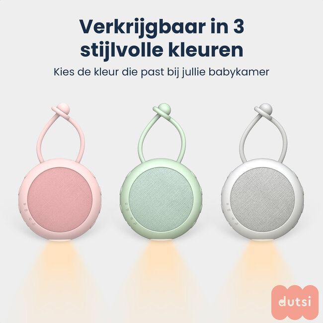 Dutsi - Snoozy Luna - White Noise Machine - 10 Geluiden - Timer - Nachtlampje - Cloud White