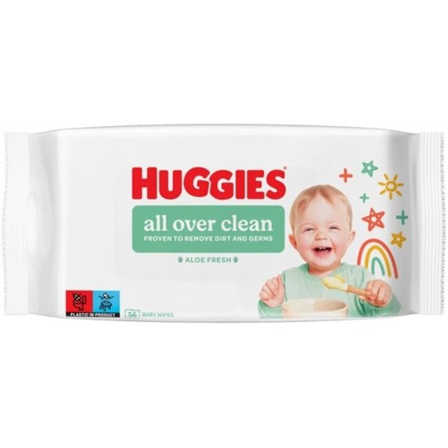 Huggies – Billendoekjes All Over Clean – 20x56 stuks – Voor Billen, Handjes & Gezicht