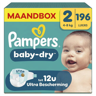 Pampers Pampers - Baby Dry - Maat 2 - Maandbox - 196 Stuks - 4-8 KG