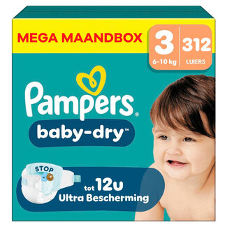 Pampers Pampers - Baby Dry - Maat 3 - Mega Maandbox - 312 Stuks - 6-10 KG