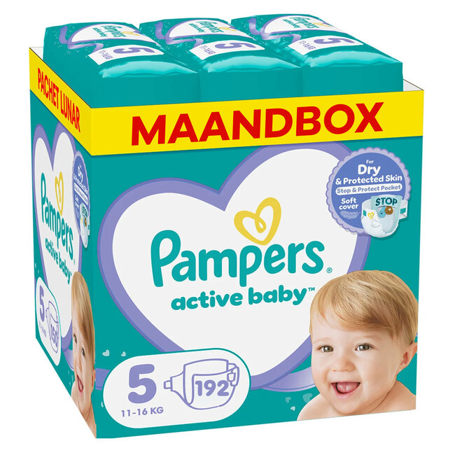 Pampers - Baby Dry - Maat 5 - Maandbox - 192 stuks - 11/16 KG