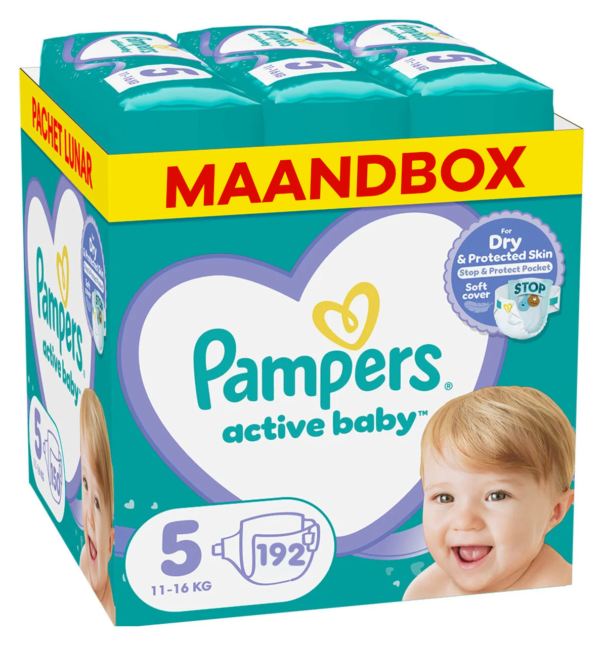 Pampers  Baby Dry - Maat 5 - Maandbox - 192 stuks - 11/16 KG