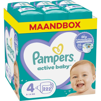 Pampers Pampers - Baby Dry - Maat 4 - Maandbox - 222 stuks - 9/14 KG