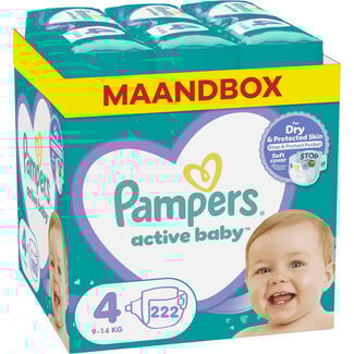 Pampers Pampers - Baby Dry - Maat 4 - Maandbox - 228 stuks - 9/14 KG