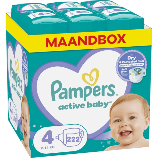 Pampers Pampers - Baby Dry - Maat 4 - Maandbox - 228 stuks - 9/14 KG