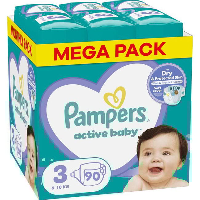 Pampers - Baby Dry - Maat 3 - megapack - 90 stuks - 6/10KG