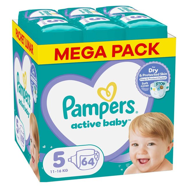 Pampers - Baby Dry - Maat 5 - Mega Pack - 64 stuks - 11/16 KG